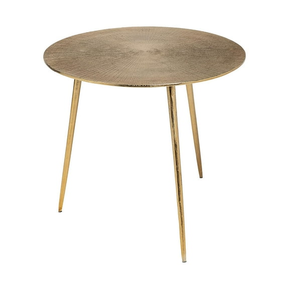 Mercana Reva III 16.3 x 17 Round Top Gold-Toned Cast Metal Accent Table