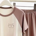 thumbnail image 5 of Amidoa Girls 2 Piece Outfits Summer Clothes Short Sleeve Cute T-Shirt and Casual Shorts Kids Clothing Sets,Khaki Size 2T, 5 of 6