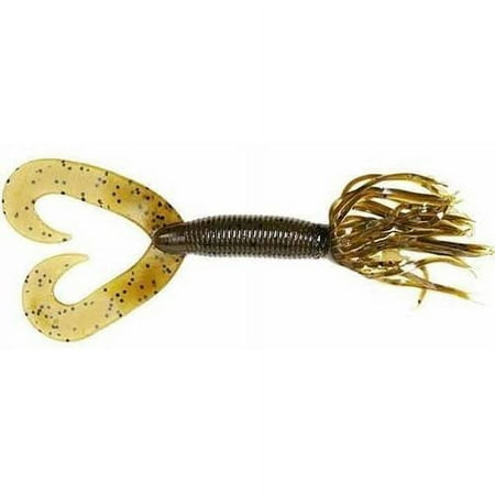 Yamamoto Baits Double Tail Hula Grub 10 Pack 4in Green Pumpkin/Black Flake Y