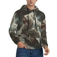thumbnail image 2 of Sikiie Astronaut Polar Bear Roar Men's Hoodie, Essentials Hoodie, Sweatshirt, Pullover Hooded Sweatshirt for Men-X-Large, 2 of 7