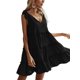 thumbnail image 2 of Txlixc, vestido informal de verano para mujer, vestido acampanado de Color sólido sin mangas con cuello en V y volantes, vestido plisado para fiesta en la playa, ropa de calle Txlixc  Estilo de ocio, 2 of 8