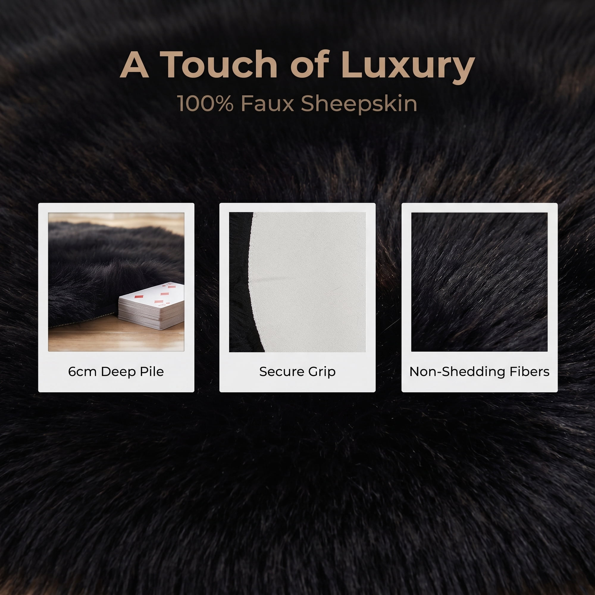 Unique Bargains Shaggy Round Area Rug Fluffy Non-Slip Fuzzy Carpet 28" x 28" Black
