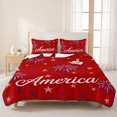 thumbnail image 3 of Twin XL Quilt Set 68''x98'', USA Independence Day Lightweight Summer Bedspread Coverlet Set with 2 Pillow Shams, Red Fireworks Stars Breathable All Season Quilt Bedding for Dorm/Guest Room, 3 of 9