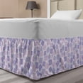 thumbnail image 1 of Geometric Bed Skirt, Ornamental Scattered Spiral Square Shapes Abstract Angled Lines, Elastic Bedskirt Dust Ruffle Wrap Around for Bedding Decor, 4 Sizes, Lavender Blue and Lilac, by Ambesonne, 1 of 2