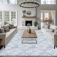 thumbnail image 3 of 6'x9' Area Rugs, Haze Blue Boho Indoor Outdoor Area Rug for Living Room Bedroom, Neutral Middle Century Turkish Pattern Washable Bathroom Rugs Kitchen Floor Carpet Mats Home Decor Aesthetic, 3 of 8