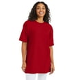 thumbnail image 5 of Hanes Beefy-T Men's Heavyweight Cotton T-Shirt (Big & Tall Sizes) Deep Red 3XT, 5 of 8
