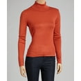 thumbnail image 1 of Rust Color Fine Knit Turtle Neck Sweater (Style# 77236), 1 of 1