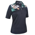 thumbnail image 1 of Monterey Club Women's Tropical Print Colorblock Golf Polo Shirt #2676, 1 of 3