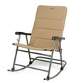 thumbnail image 3 of Portal Outdoor Wide Portable Flat Folding Camping Rocking Chair Recliner, Tan, 3 of 5