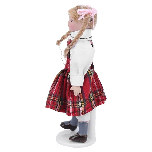 Porcelain Doll 1:12 Scale Dollhouse Doll, For Kids Red