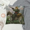 thumbnail image 2 of Orinice Throw Pillow Cover The Cat Cowboy with a Rifle Rides a Horse Decorative Pillow Case Home Decor Square White, 2 of 5