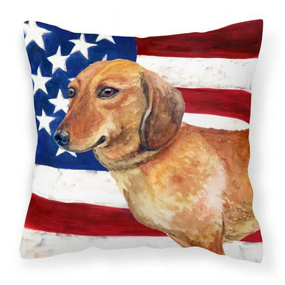 Dachshund Patriotic Fabric Decorative Pillow
