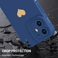 thumbnail image 3 of Designed for iPhone 11 Case (6.1 in) for Women Slim Silicone Camera Lens Protective Case with Cute Gold Heart Pattern Silky-Soft Touch Shockproof Cover for iPhone 11-Blue, 3 of 6