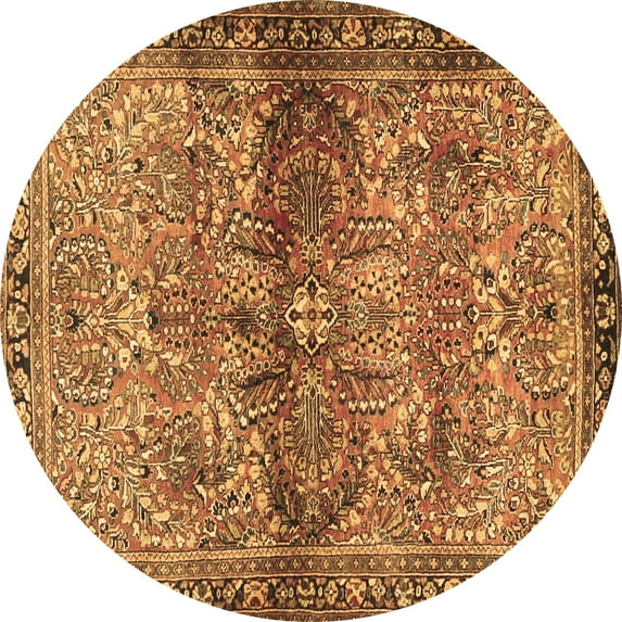 Ahgly Company Indoor Round Persian Brown Traditional Area Rugs, 4' Round