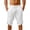 White, variant on Mens Mid Rise Black Linen-Blend Casual Shorts, Drawstring Waist Loose Fit Breathable Vacation Bottoms Black M