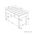 thumbnail image 2 of CorLiving California Fabric Upholstered and Tufted Entryway Accent Bench with Wood Legs, 2 of 7