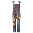 thumbnail image 4 of SBYOJLPB Women's Casual Sleeveless Spaghetti Strap Floral Print High-Waisted Wide-Leg Jumpsuit Dark Gray M, 4 of 4