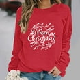 thumbnail image 6 of HOMBOM Red Merry Christmas Sweatshirts for Womens Lightweight Pullover Merry and Bright Merry Christmas Gift Ladies Tops Crewneck, 6 of 6