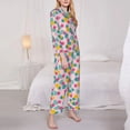 thumbnail image 3 of Lsque Pineapple And Leaves Pattern Long Sleeve Pajama Set for Women - Soft 2-Piece Sleepwear and Loungewear Set with Pockets, Comfy Nightwear-X-Large, 3 of 7