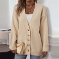 thumbnail image 5 of Women's Autumn And Winter Solid Color Temperament Sweater Jacket Knitted Cardigan Loose Sweaters for Women Cardigan Sweater Button up Women Knit Cardigan Long Cute Sweaters Kimono Cardigans for Women, 5 of 8