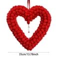 thumbnail image 2 of 13.78 Inch Valentine's Day Heart Wreath - Felt Pom Pom Garland for Front Door, Wedding, Party and Home Holiday Decoration, Heart Shaped Felt Ball Decor for Indoor Outdoor Use, 2 of 6