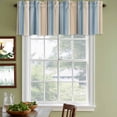 thumbnail image 4 of 2 Pack Valances for Windows, Blue Brown Beige Window Valances for Living Room/Bedroom/Bathroom, Boho Farmhouse Abstract Stripes Art Light Filtering Kitchen Curtain Valance 60"W x18" L, 4 of 9