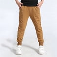 thumbnail image 4 of Edvintorg Boys Pants Solid Color Elastic Waisted Cuffed Sweatpant Outdoor Casual Workout Pant with Pocket Kids Clothes Boys Size 5-13, 4 of 5