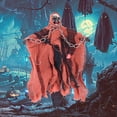 thumbnail image 3 of Halloween Flying Ghost Scary Creepy Hanging Sounding Floating Skeleton Ghost Animated Witch Halloween Haunted Shaking Ghost Props for Yard Bar Window Haunted House(Orange), 3 of 5