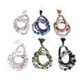 thumbnail image 3 of 18 pulseras de cuentas con diseño de borlas y cuerda elástica, apilables, de varias capas, para fiestas, viajes y salidas., 3 of 14