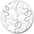 thumbnail image 2 of Designart - Monochrome One Line Drawing Portraits - Modern Metal Circle Wall Art, 2 of 5
