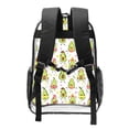 thumbnail image 2 of Honeii Avocado Playing Music Print Clear Backpack Heavy Duty Transparent Bag 17" See Through BookBag for Women Men Adults Work Festival Sports Travel, 2 of 7
