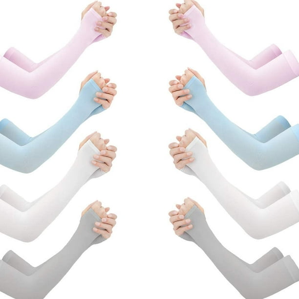 8 Pairs Sun Long Sleeves UV Protection Cooling Arm Sleeves-Thumb