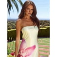 thumbnail image 4 of Women Y2k Strapless Maxi Dress Floral Print Tube Long Dress Boho Beach Sundress Going Out Streetwear Light Yellow XL, 4 of 8
