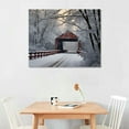 GOSMITH Red Covered Bridge in The Winter in Adamsville, Quebec, Canada