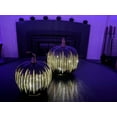 thumbnail image 5 of Set of 2 Illuminated Starry Night Glass Pumpkins LED Battery Operated Lighted Pumpkins for Fall, 5 of 9