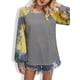 thumbnail image 1 of Camiseta de mujer Tie Dye Costura impresa Top Cuello redondo Manga larga Blusa de otoño Sudadera informal, Gris, XL seitruly AP003999-12, 1 of 7