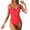Watermelon red, variant on Clearance! Yajing Tankini Swimsuits for Women S Black Women Solid Color Drawing Strap Chest Cushion Shoulder Strap Can Adjust The Drawing Rope Bikini Conjoined Swimsuit
