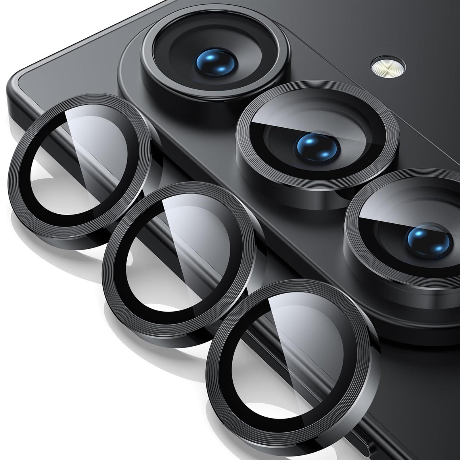 for Samsung Galaxy Z Fold8 Ultra Camera Lens Protector, 9H Tempered Glass Camera Cover Screen Protector Metal Individual Ring for Samsung Galaxy Z Fold8 Ultra, Black