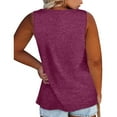 thumbnail image 2 of Langwyqu Plus Size Tank Tops for Women Summer Sleeveless Henley T-Shirts Tops, 2 of 5