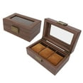 thumbnail image 4 of Wooden Watch Box, Watch Display Case Beautiful Vintage Pattern Right Size 3 Slots  For Watches, 4 of 8