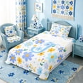 thumbnail image 3 of Meiyoeat Gentle Floral Letter J Twin Sheet Sets 3pcs for Girls Youth, Lovely Initial Bedding for Decor, Light Blue Yellow White, 3 of 6