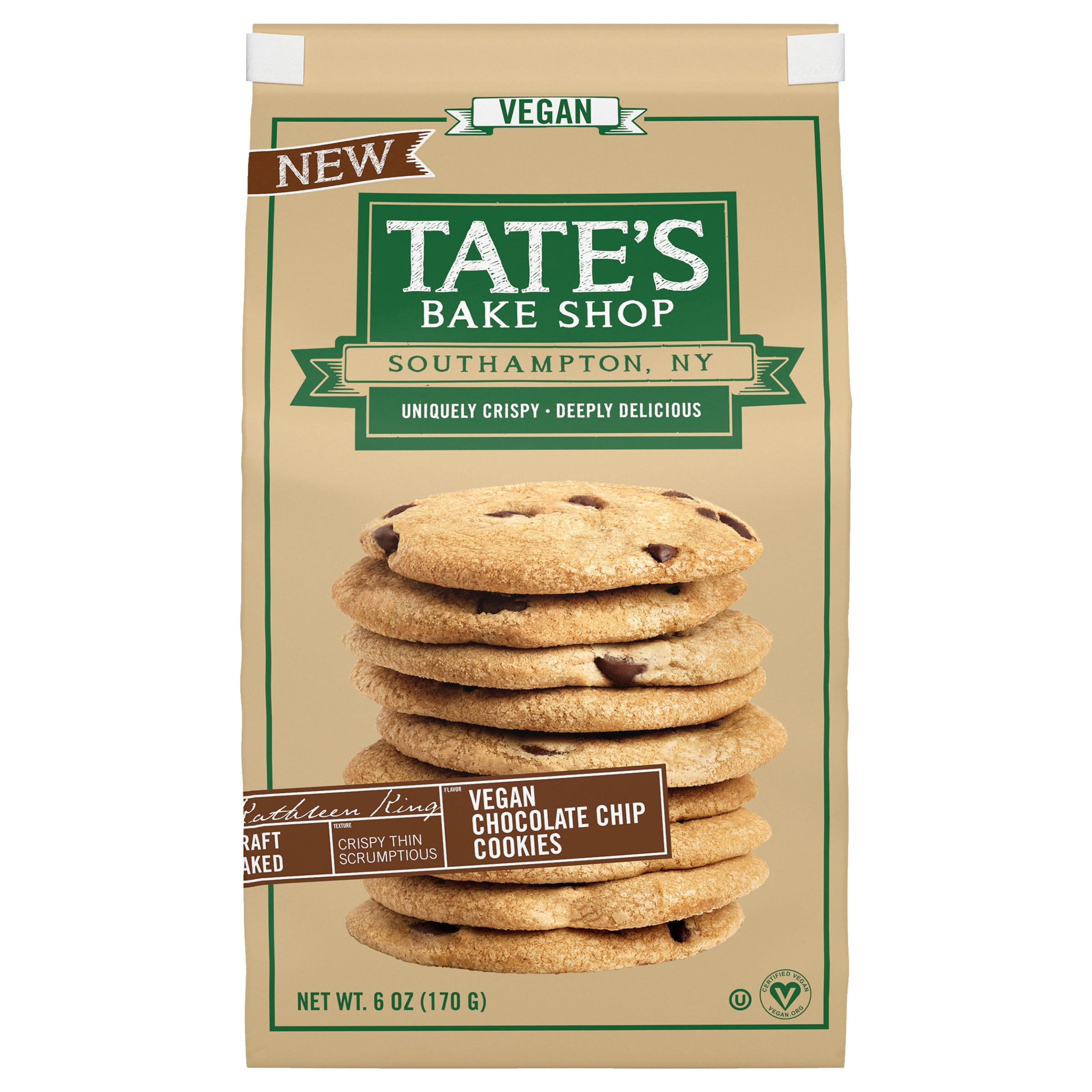Tate's Bake Shop Chocolate Chip Vegan Cookies, 6 oz