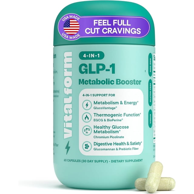 Suplemento VitalForm GLP-1 Metabolic Support 4 en 1 vegano