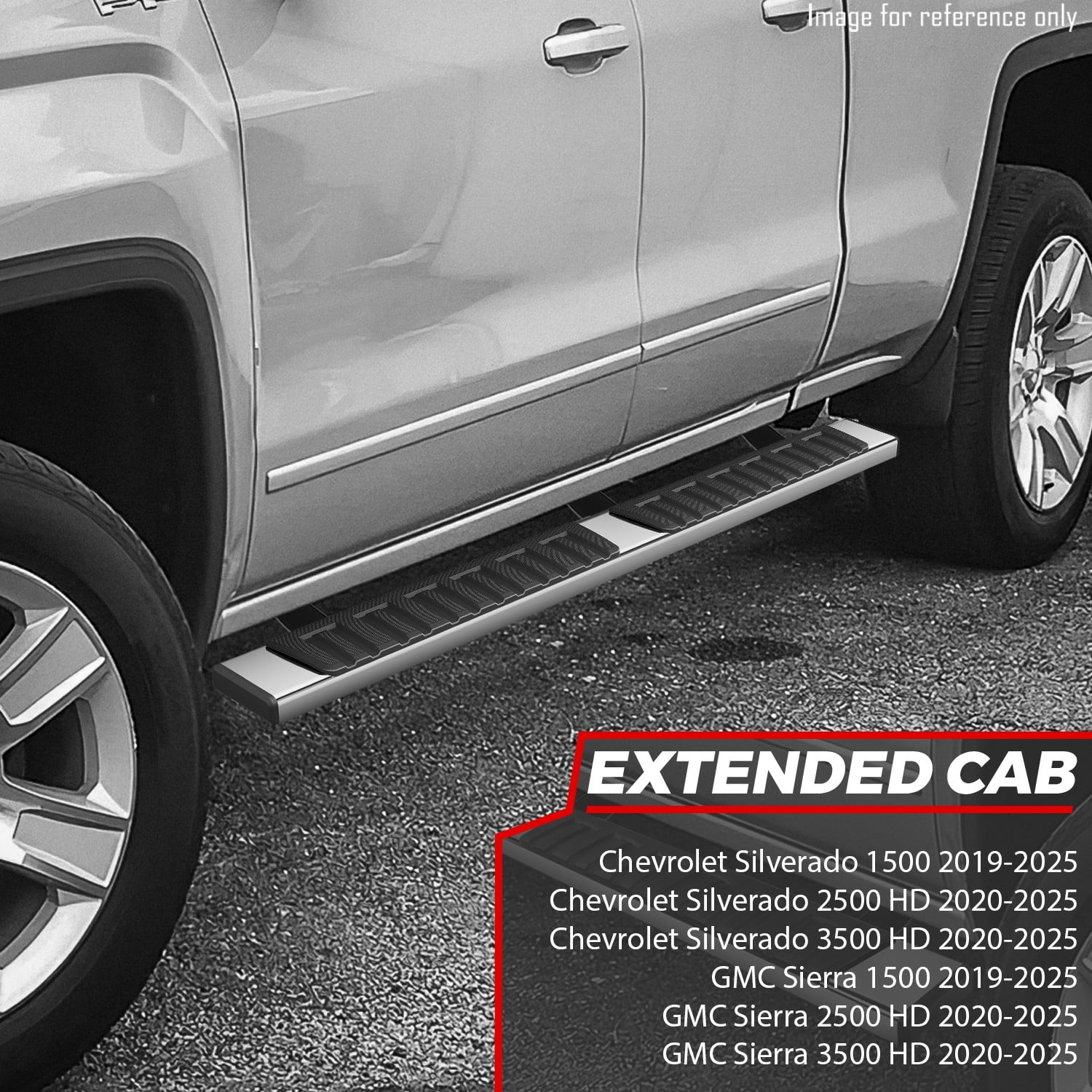 DNA Motoring For 19-25 Silverado Sierra 1500 Double Cab 6.75" Step Nerf Bar Running Boards