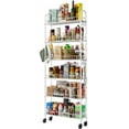 thumbnail image 1 of Rolling Storage Cart with Wheels Metal Mobile Shelving Unit Organizer Kitchen Utility Cart for Office Bathroom Kitchen Laundry Room Narrow Places (es), 1 of 9