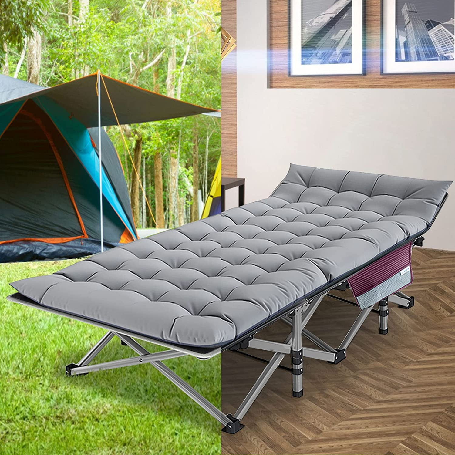 Slsy Cot, Folding Camping Cots for Adults, 75"L x 28"W Sleeping Cots