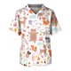 thumbnail image 1 of Men's Short Sleeve V Neck Small Animals Print Chest Pocket Carer Top2XL, 1 of 3
