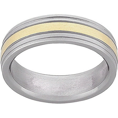 Men's Titanium Two-Tone Wedding Band, 6mm