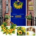 thumbnail image 2 of fheaev New Style Garden Wind Rattan Sunflower Wreath Simulation Sunflower Wreath Door Hanging Decorations, 2 of 9