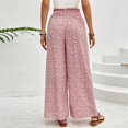 thumbnail image 7 of CIENVNSTG Floral Palazzo Boho Flowy Baggy Pants for Women Elastic High Waist Wide Leg Vacation Casual Long Lounge Trendy Trousers Pink XL, 7 of 7